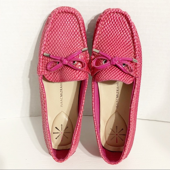 Isaac Mizrahi Live! Alison Leather Snakeskin Embossed Slip On Loafer Moccasin 🩷 - Picture 7 of 11